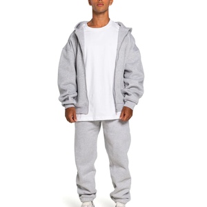 Casual Gym Customized Zip up Hoodie Jogger Set Sweatsuit <b>Plain</b> Activewear Wholesale Fleece Sport Set Men <b>Tracksuits</b> - Product Image 2