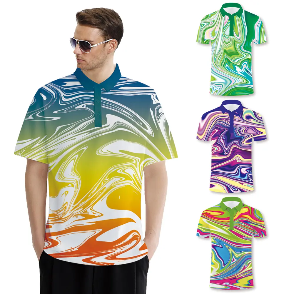 Summer New Arrival Polo All Over Sublimated Polo Shirt Short Sleeve For Men