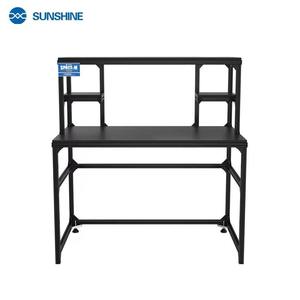 Table de réparation multifonctionnelle Sunshine Space-M en alliage d'aluminium noir, poste de travail pour réparation de téléphones portables, personnalisable OEM - Product Image 2