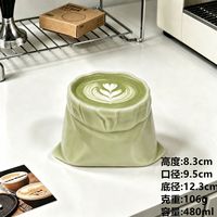 Tasse à café en verre en forme de sac en papier de 480 ml, décor nœud 3D, en borosilicate haute résistance, mignon et créatif, pour la maison et le café