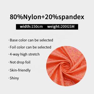 No MOQ brillante reflectante Mystique Dots metálico Foggy Foil elástico Nylon Spandex tela trajes de baño ropa de playa patinaje telas - Product Image 3
