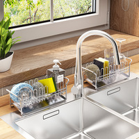 Égouttoir à torchons en acier inoxydable 304 pour comptoir de cuisine, petit égouttoir à vaisselle, support de rangement pour torchons et détergent à vaisselle
