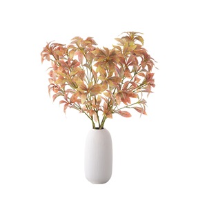 Planta Artificial CallaFloral, Rama Individual, Rojo Claro, Verde Otoñal, Decoración de Boda, Estilo INS, Flores Artificiales - Product Image 5