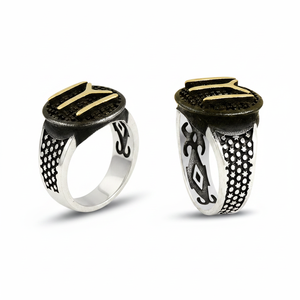 925K Sterling Silver Art Etnic Ottoman <b>Men</b> <b>Ring</b> Turkish <b>Ring</b> - Product Image 2
