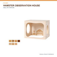 Casa de Madera Personalizada para Hámsteres con Panel de Visión Transparente, Ventilación y Diseño de Múltiples Habitaciones para Mascotas Pequeñas