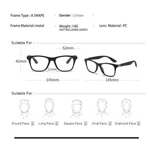 변색 방지 블루 라이트 사각 안경 패션 여성용 남성용 블루 라이트 전환 안경 변색 안경 - Product Image 4