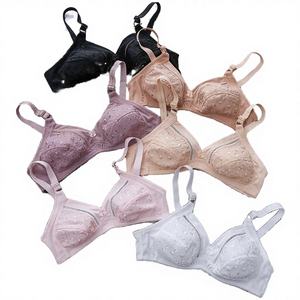 Sujetadores de punto transpirables sin aros con cierre trasero y tirantes ajustables para mujeres de talla grande, ideales para bustos grandes. - Product Image 3