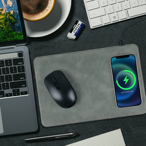 Tùy Chỉnh 15W Nhanh Chóng Sạc Không Dây Sạc Chuột Pad Nhỏ Chống Trượt PU Da Cho Văn Phòng Kinh Doanh & Chơi Game 20x30cm - Product Image 2