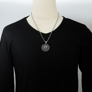 <b>Titanium</b> Steel Sunflower Pendant Geometric Design Unisex Necklace Everyday Wear 19020 - Product Image 4