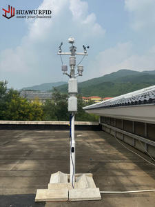 Huawu สถานีตรวจอากาศแบบบูรณาการพร้อมความเร็วลมมาตรวัดปริมาณน้ำฝนอุณหภูมิความชื้นและเซ็นเซอร์รังสี - Product Image 3