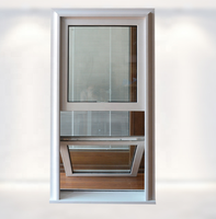 Jendela Geser Vertikal PVC Plastik YIDA Energy Star Double Pane Low E Single Hung dengan Louver dan Layar Magnetik Stainless Steel