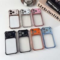 Coque de téléphone portable transparente originale pour iPhone 17 16 15 14 Pro Max Plus avec protection d'objectif en verre IMD et dos en PC