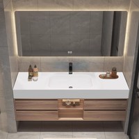Ensemble de meuble-lavabo de salle de bain en aluminium nid d'abeille sur mesure, armoire de rangement de salle de bain sans formaldéhyde respectueuse de l'environnement