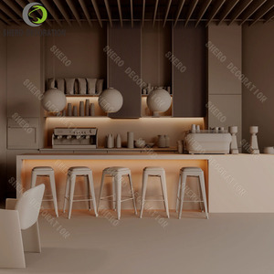 Modern Coffee Shops Interior Design Customize Shop Furniture High Quality Coffee Bar Counter Design For Coffee Shop Decoration - Product Image 1