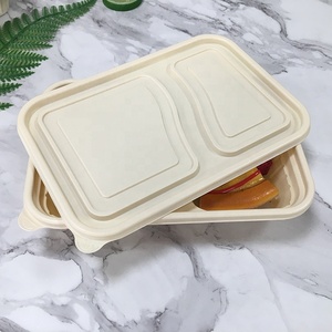 Hộp Đựng Thức Ăn Mang Đi 2 Ngăn Phân Hủy Sinh Học Hộp Cơm Trưa Tinh Bột Ngô 26 Oz 750 Ml Hộp Đựng Thức Ăn Dùng Một Lần - Product Image 2