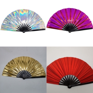 Abanico de mano chino KungFu plegable promocional, abanicos de mano para fiesta para mujeres, abanico de mano de bambú con logotipo personalizado de PVC para baile - Product Image 1