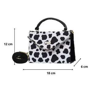 Sac bandoulière en cuir de vachette pour femme Fana, imprimé animal, sac de poitrine tendance, toutes saisons - Product Image 1