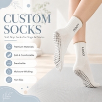 Chaussettes de yoga et de Pilates antidérapantes pour femmes, chaussettes en tricot respirantes antidérapantes, chaussettes de yoga avec grip pour les sports d'intérieur, fitness, personnalisées