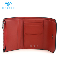 Dompet wanita kulit asli mewah dompet koin RFID tempat kartu ritsleting pendek kustom kualitas tinggi penutup jepret magnetik