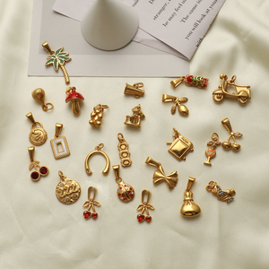 Dijes de Acero Inoxidable, Colgante de Seta Esmaltada, Chapado en Oro de 18K, PVD, para Collar, Pulsera, Accesorio - Product Image 5