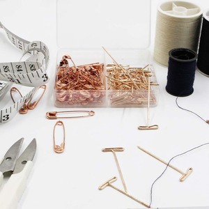 新品ローズゴールド安全ピン + ウィッグピン縫製ポジショニングセット100個衣類固定Tピン - Product Image 3