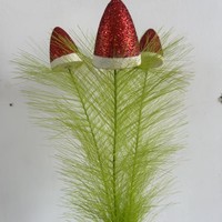 Ranting Pinus Buatan YL Dekorasi Natal Elf DIY Dekorasi Rumah Bunga Poliester 42cm Rumput Pampas Hijau Simulasi