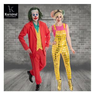 ODM venta completa Halloween actuación Cosplay Popular película personaje <span class=keywords><strong>Joker</strong></span> <span class=keywords><strong>disfraz</strong></span> para mujeres adultas mono con correa dorada - Product Image 2