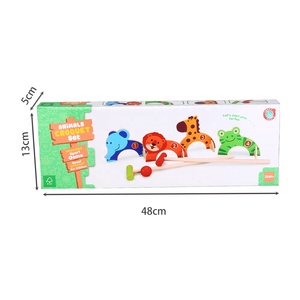 Ensemble de <span class=keywords><strong>croquet</strong></span> en bois dessin animé pour les tout-petits jeu de <span class=keywords><strong>croquet</strong></span> amusant pour l'extérieur famille structure de jouet de pelouse interactive - Product Image 6