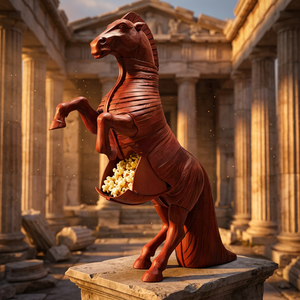 <span class=keywords><strong>Figurine</strong></span> de cheval de Troie sur table, thème mythologique grec antique, produit périphérique de l'Odyssée, décoration d'intérieur, récipient à popcorn pour collection - Product Image 2