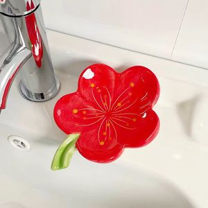 סיטונאי מחיר נמוך מלון פרח בצורת קרמיקה סבון ניקוז תיבת סבון אחסון מתלה אמבטיה סבון אמבטיה אמבטיה - Product Image 6