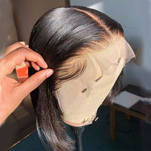 Perruque Lace Frontale Courte Bob Droite Double Drawn en Gros, 100% Cheveux Humains Vietnamiens, Sans Colle, Dentelle HD, Pour Femmes - Product Image 1