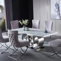 Chaise de salle à manger de luxe avec bouton velours tissu X jambe en acier inoxydable hôtel chaises de salle à manger Restaurant dîner chaise en gros