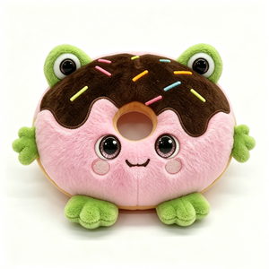 Peluche Grenouille Donut Personnalisée, Peluche Alimentaire en Forme de Donut, Animal en Peluche Thème Alimentaire, Remplissage Coton PP, Décoration d'Halloween pour Bébés 0-24 Mois - Product Image 5
