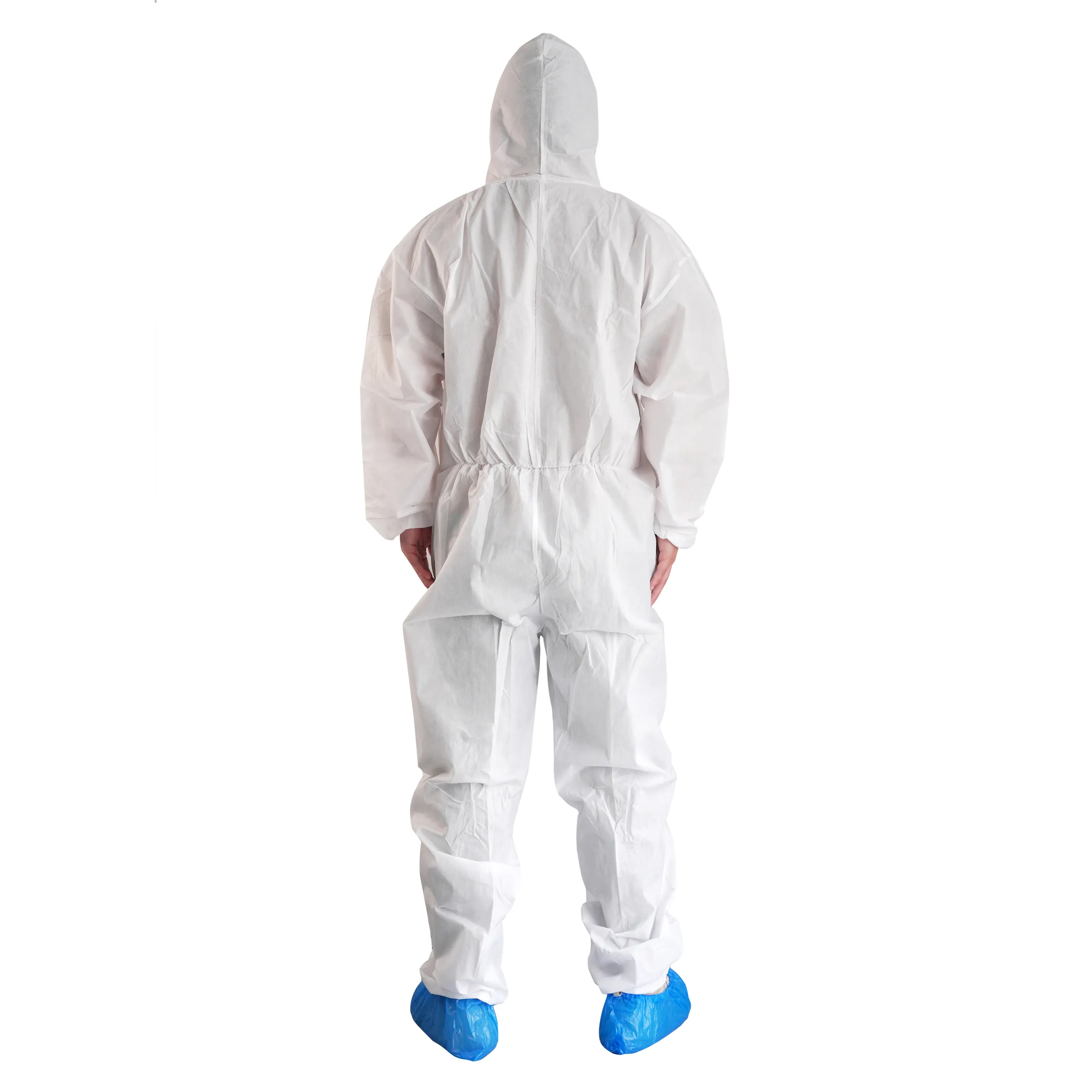 厚手の抗菌生地白い作業服防水カバーオール工場ベストセラー