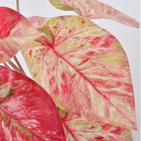 Plantes artificielles de caladium de qualité supérieure, feuilles vertes d'intérieur, plantes artificielles en pot pour le bureau, l'étagère, la salle de bureau, la décoration de la maison