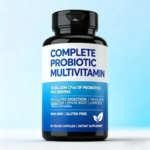 Probióticos Personalizados para Mulheres Cápsulas 50 Bilhões de CFU Suplemento Orgânico de Probióticos Cápsulas Pré-bióticas para Saúde Intestinal - Product Image 1