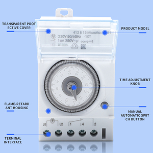 Relé de Tiempo Mecánico Diario/Semanal de CA de 16A, 110V, 220V, 230V, 250V, Interruptor Temporizador de Riel DIN - Product Image 3