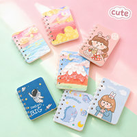 Carnet A7 à spirale avec couverture en papier, motif dessin animé inspirant, cadeau mignon pour enfants et élèves du primaire