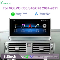 Écran tactile Android Krando 8,8 pouces pour VOLVO C30 S40 C70 2004-2011 Autoradio multimédia Android Carplay BT WIFI DSP Carplay