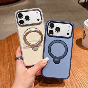 เคสโทรศัพท์แม่เหล็กแบบ Color Block สำหรับ iPhone 18 17 16 15 14 13 Pro Max 3 in 1 พร้อมขาตั้งแบบหมุนได้ ป้องกันแรงกระแทก ผิวด้าน ฝาหลังโทรศัพท์มือถือ - Product Image 4