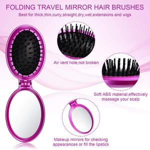 Brosse à cheveux professionnelle pliable de voyage, mini, ronde, démêlante, personnalisable en gros pour femmes et hommes - Product Image 4
