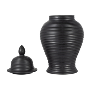 Vaso in ceramica con design a coste per l'arredamento del soggiorno, moderno vaso decorativo per la casa - Product Image 2