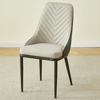 Ensemble de chaises de salle à manger modernes et luxueuses pour 4, 6 ou 8 personnes, pour hôtel, cuisine, café, en cuir et métal, pour banquet, événement, design élégant