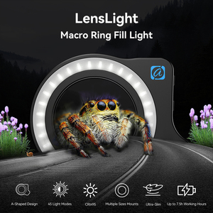 APEXEL FL26 Luce di Riempimento per Macrofotografia, Luce ad Anello Tascabile per Fotocamere e Smartphone con Obiettivo Macro da 37/52mm - Product Image 3