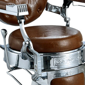 Silla reclinable de peluquero marrón resistente, marco de silla galvanizada de cuero, silla de estilo de peluquería de aluminio - Product Image 5