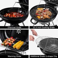 Dropshipping Gril à charbon de bois de 22.5 pouces avec grande grille de cuisson Gril à charbon de bois robuste Gril portable pour camping