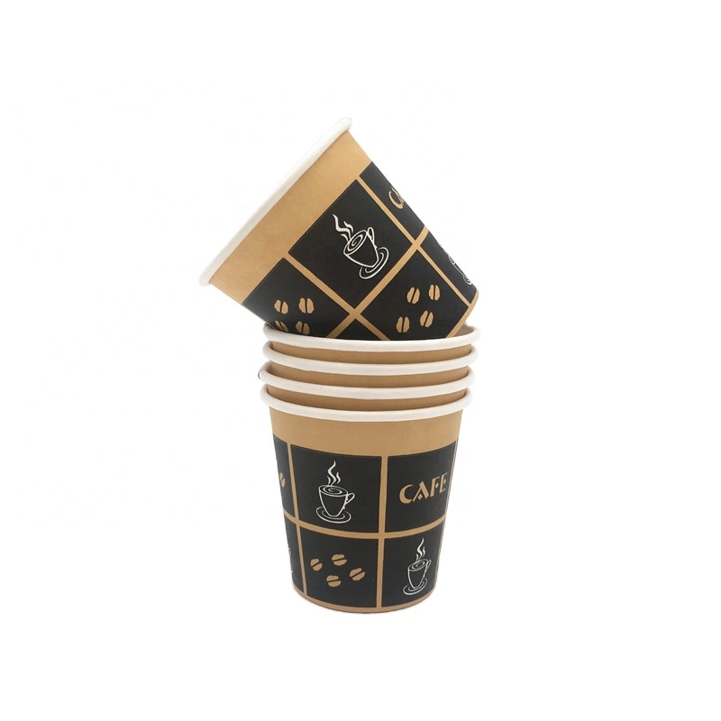 2.5oz Disposable Custom Printed Single Wall Style White Cardboard Coffee Paper Cup