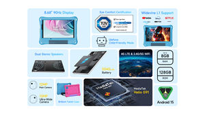 Ulefone Educational Tablet 4G 4+128GB 12MP <b>Camera</b> Eye-Care Android 15 Pink/Blue Tablet for <b>Children</b> Tab A9 Pro Kids - Product Image 5