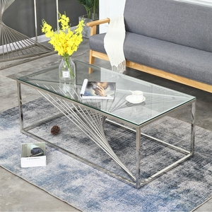 Living Room Hotel Chinese Geometric Small Tall Mirror Metal Gold Glass 1 End Coffee <strong>Side</strong> <strong>Sofa</strong> <strong>Table</strong> and TV Stand Set - Product Image 6