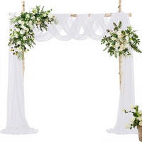 Tissu de drapage pour arche de mariage en mousseline blanche, 30 pouces x 20 pieds, rideau de fond transparent pour cérémonie extérieure et plafond de fête